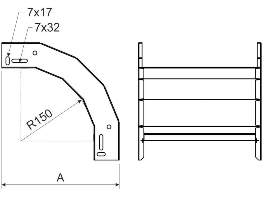 Oblouk 90° NKO 90x50x62 S