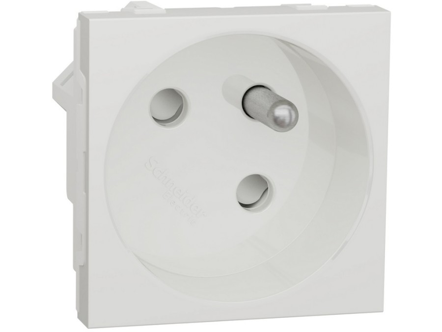 Zásuvka NU304918 45st. 250V/16A 2P+E bezšr. bílá Unica