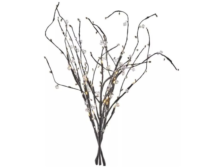 Větvičky s perlami 24LED 60cm teplá bílá s časovačem 3xAA (DCTW08)