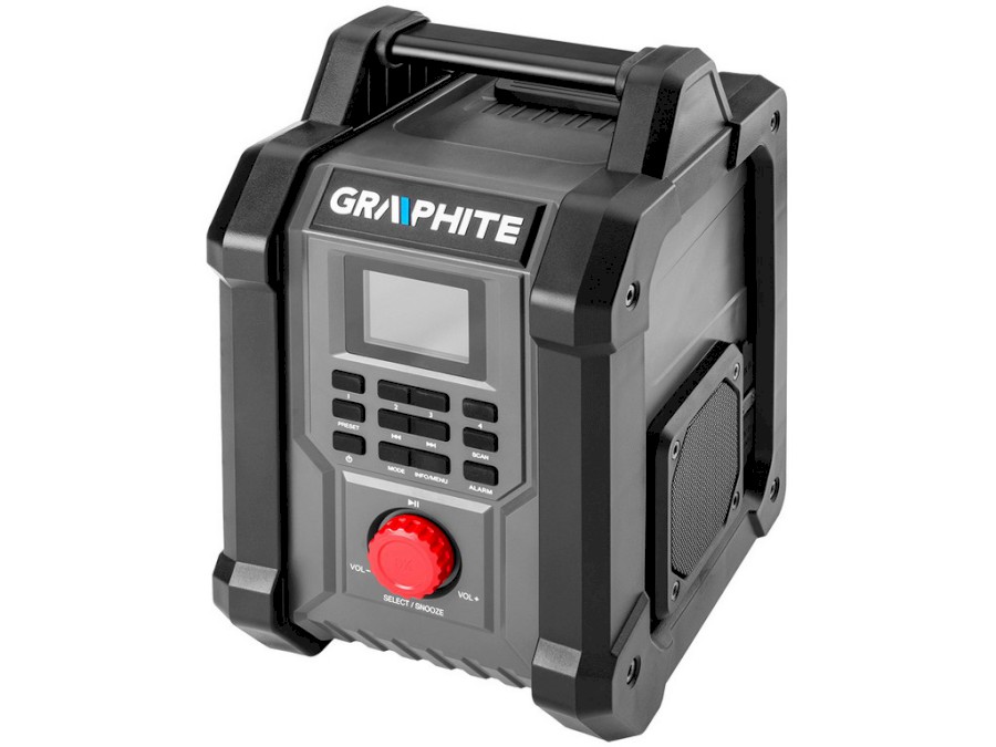 Rádio Aku 2x15W FM+DAB USB+AUX Bluetooth 5.0 vč.síťového adaptéru Graphite