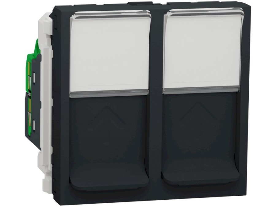 Zásuvka Unica datová 2xRJ45 Kat.5e UTP 2M antracitová