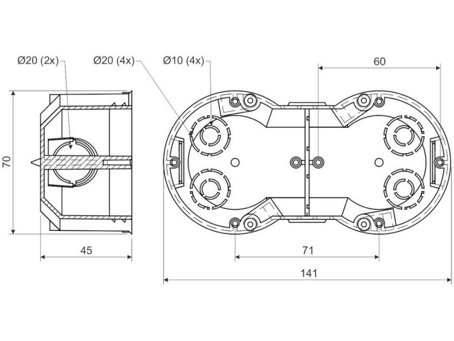 Krabice KP 64/2 KA přístrojová