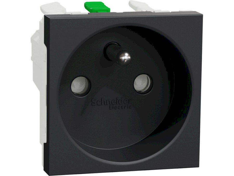 Zásuvka Unica 250V/16A 2P+E clonky bezšroubová Antracit