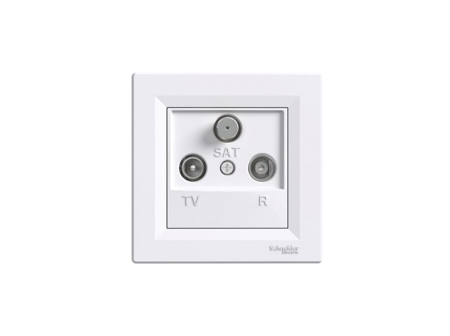 Zásuvka TV-R-SAT, koncová, bílá ASFORA