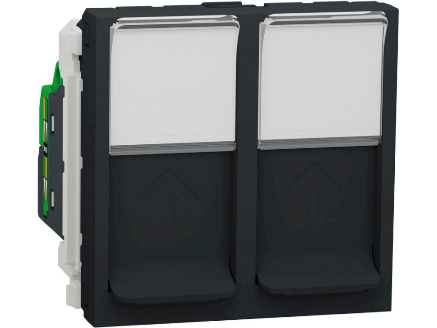 Zásuvka Unica datová 2xRJ45 Kat.5e UTP 2M antracitová