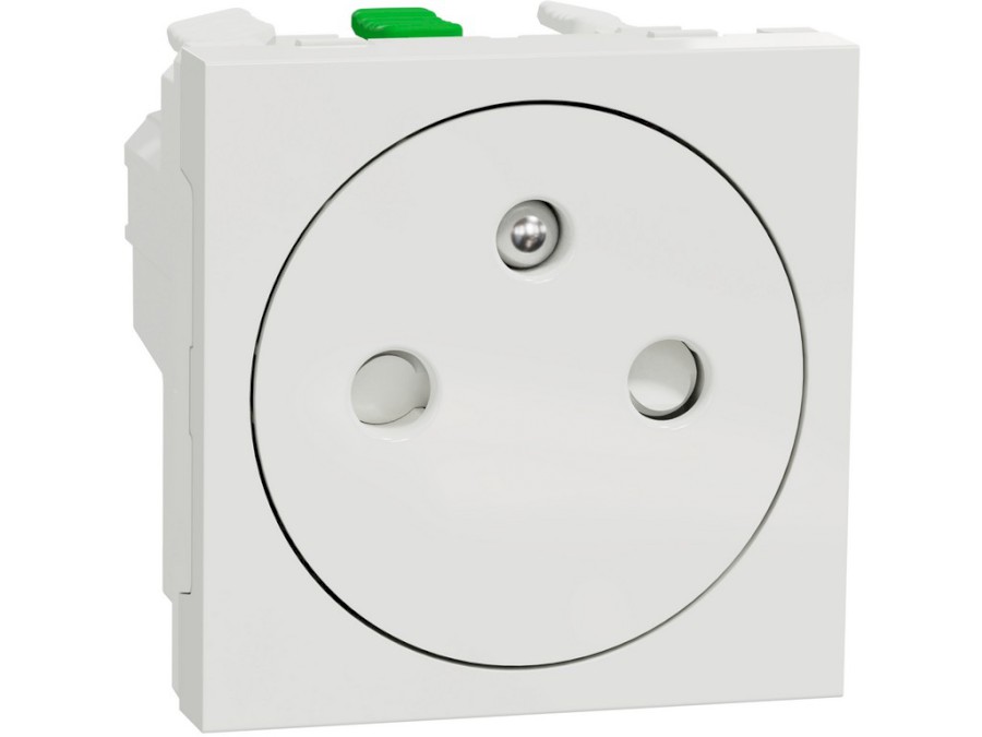 Zásuvka Unica 250V/16A skrytá 2P+E clonky bezšroubová Bílá