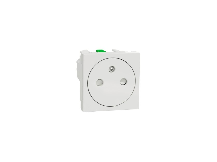 Zásuvka Unica 250V/16A skrytá 2P+E clonky bezšroubová Bílá