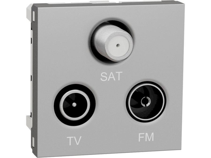 Zásuvka Unica R/TV/SAT F-kon. konc, 2M, Alu