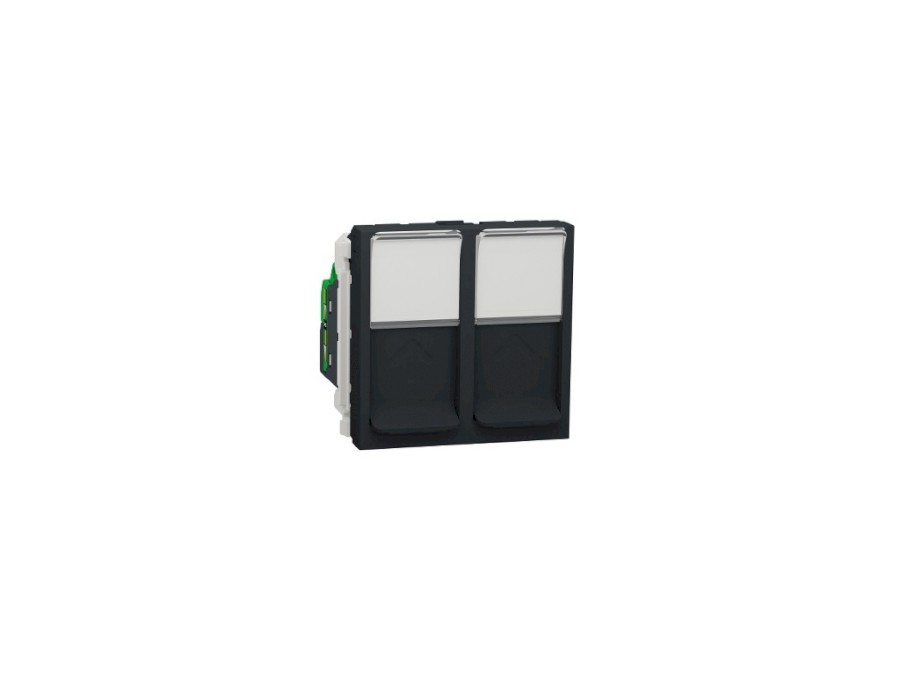 Zásuvka Unica datová 2xRJ45 Kat.5e UTP 2M antracitová