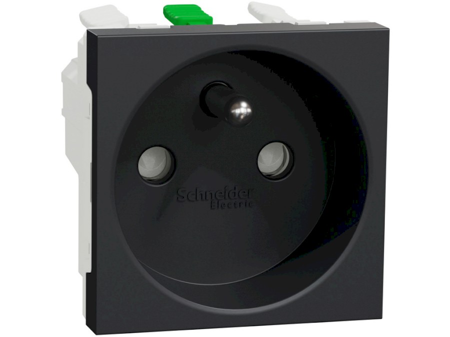 Zásuvka Unica 250V/16A 2P+E clonky bezšroubová Antracit