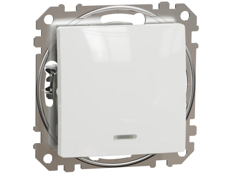 Spínač SDD111106L č.6 s orient. kontrolkou bílý Sedna