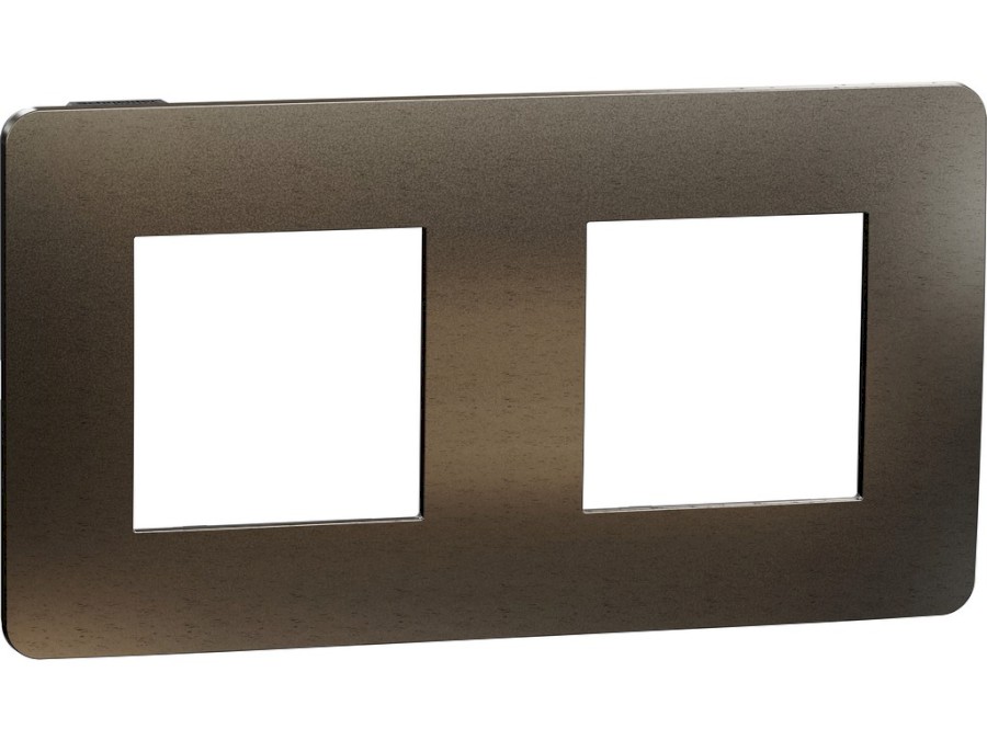 Rámeček Unica Studio Metal dvojnásobný Dark Aluminium/Černý