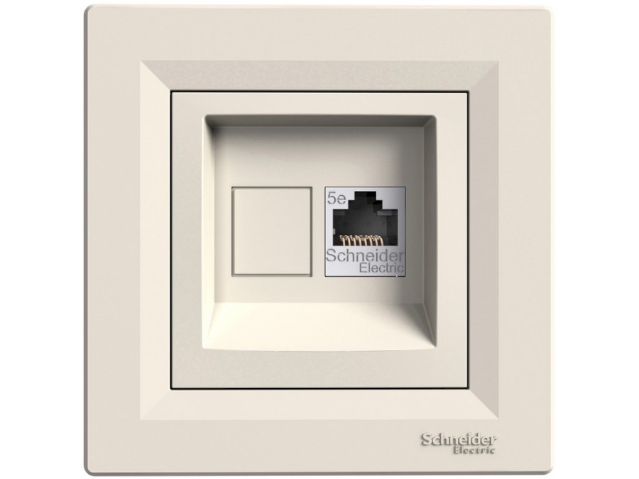 Zásuvka datová RJ45, kat.5e UTP krémová ASFORA