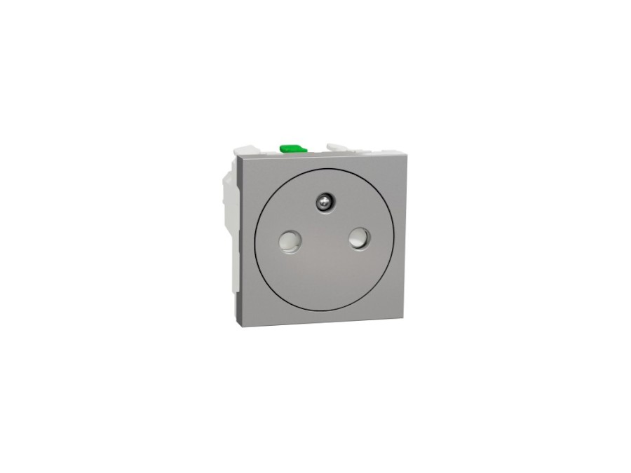 Zásuvka Unica skrytá 250V/16A 2P+E,bezšr, Alu