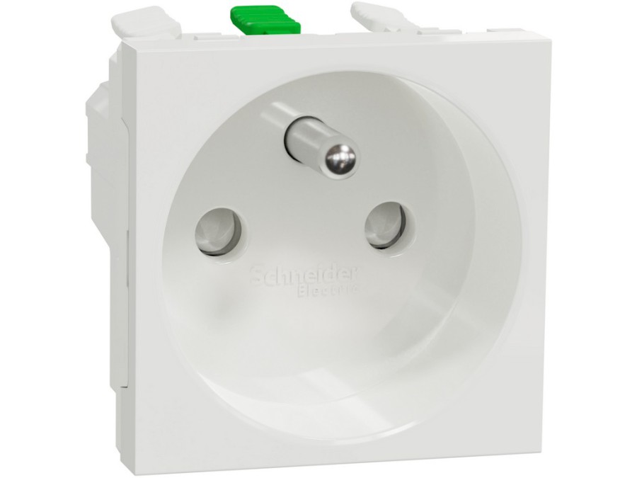 Zásuvka Unica 250V/16A 2P+E clonky bezšroubová Bílá