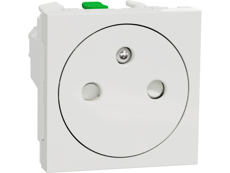 Zásuvka Unica 250V/16A skrytá 2P+E clonky bezšroubová Bílá