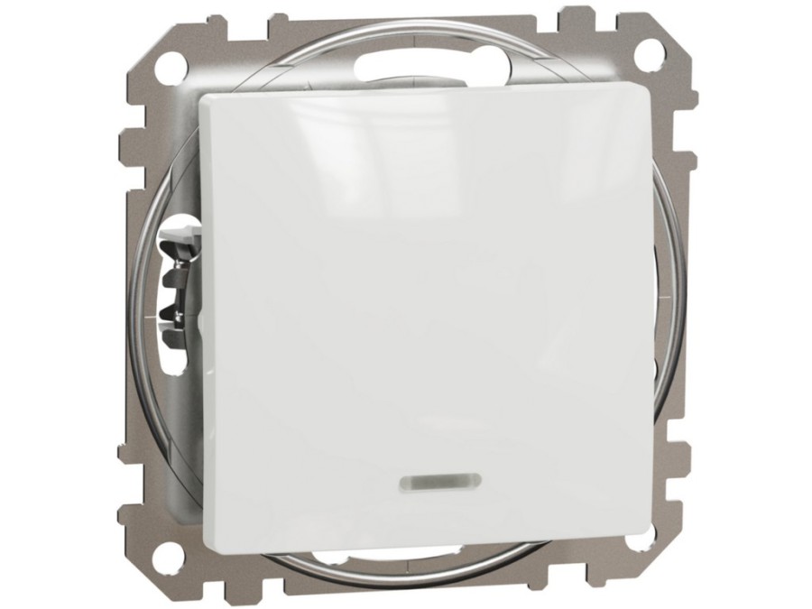 Spínač SDD111101L č.1 s orient. kontrolkou bílý Sedna