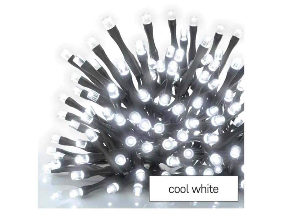 Sada řetěz vánoční STANDARD 100LED 10m studená bílá s časovačem venkovní (D1AC01)