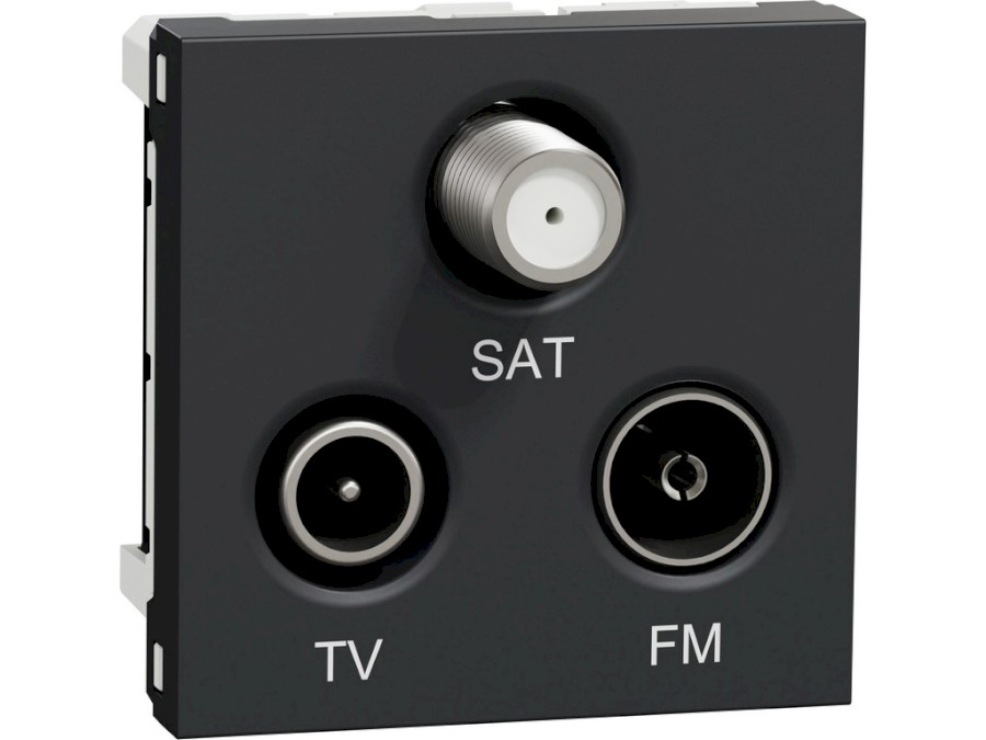 Zásuvka Unica R/TV/SAT s F-konektorem koncová 2M Antracit