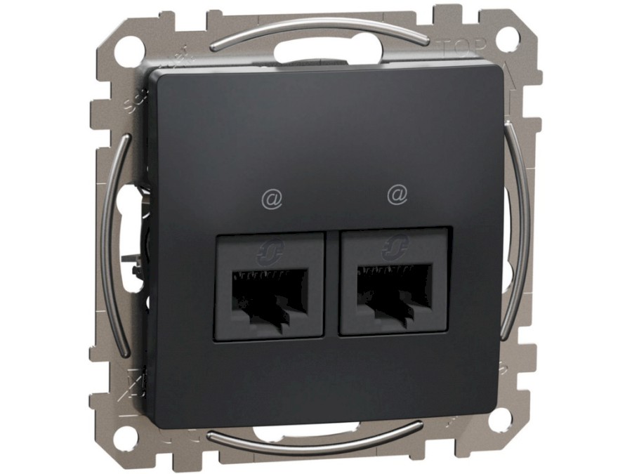 Zásuvka SDD114452 datová 2xRJ45 kat.5e UTP antracit Sedna