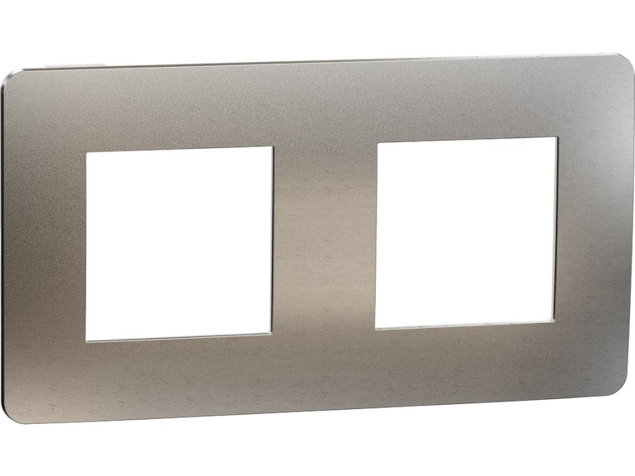 Rámeček Unica Studio Metal dvojnásobný White Aluminium/Bílý