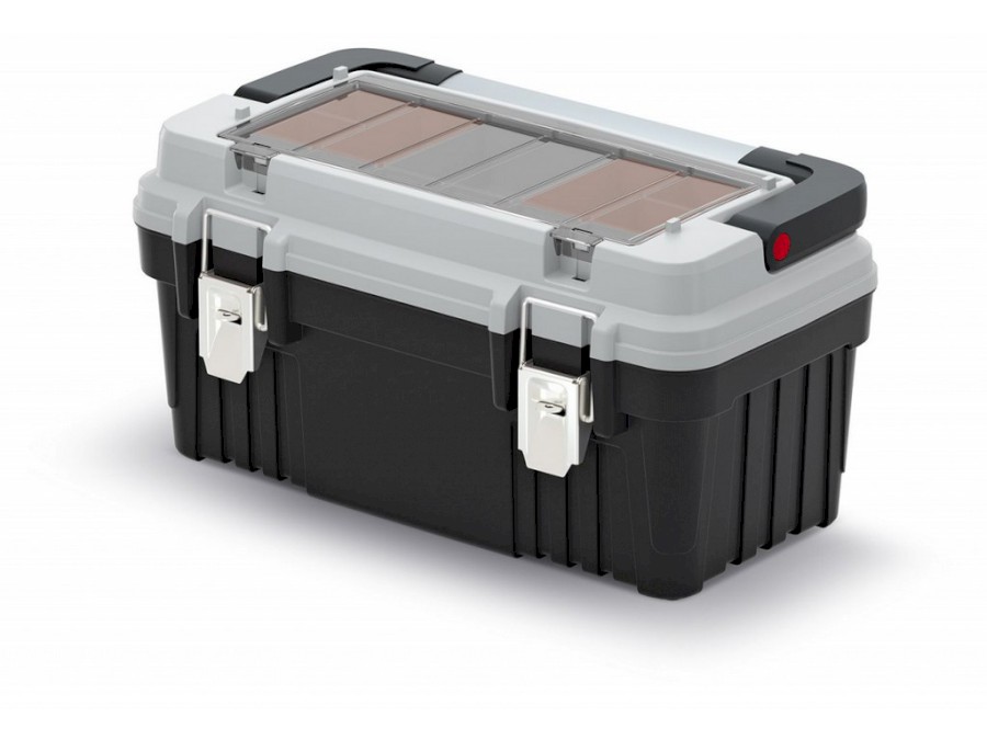 Kufr OPTIMA 470x256x238 s kov. držadlem, šedý