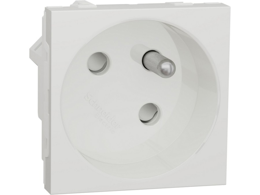 Zásuvka NU304918 45st. 250V/16A 2P+E bezšr. bílá Unica