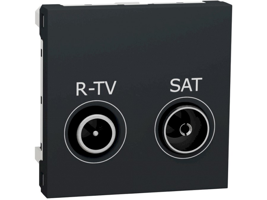 Zásuvka Unica TVR/SAT koncová antracit