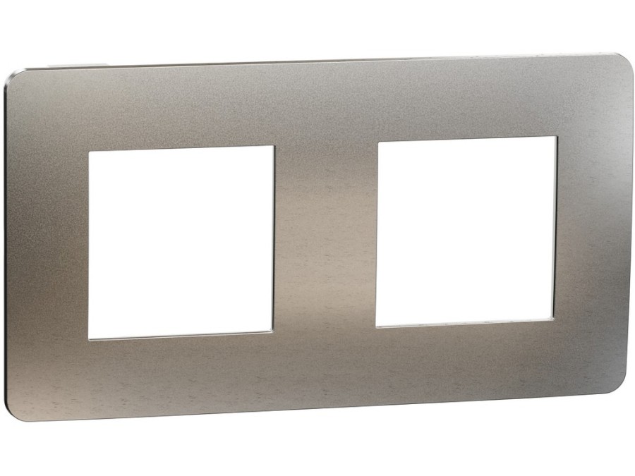 Rámeček Unica Studio Metal dvojnásobný White Aluminium/Bílý