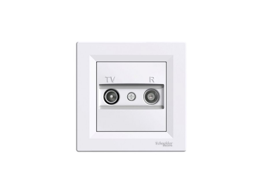 Zásuvka TV-R, koncová, bílá ASFORA