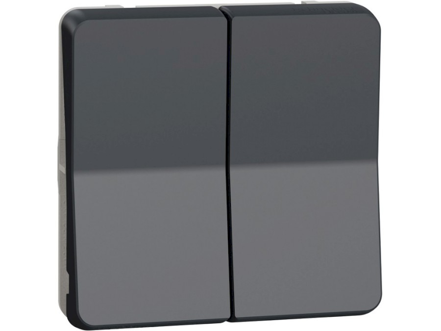 Spínač MUR35042 MUREVA, žal.tlačítko, Antracit, IP55, 10A, bezšroubový