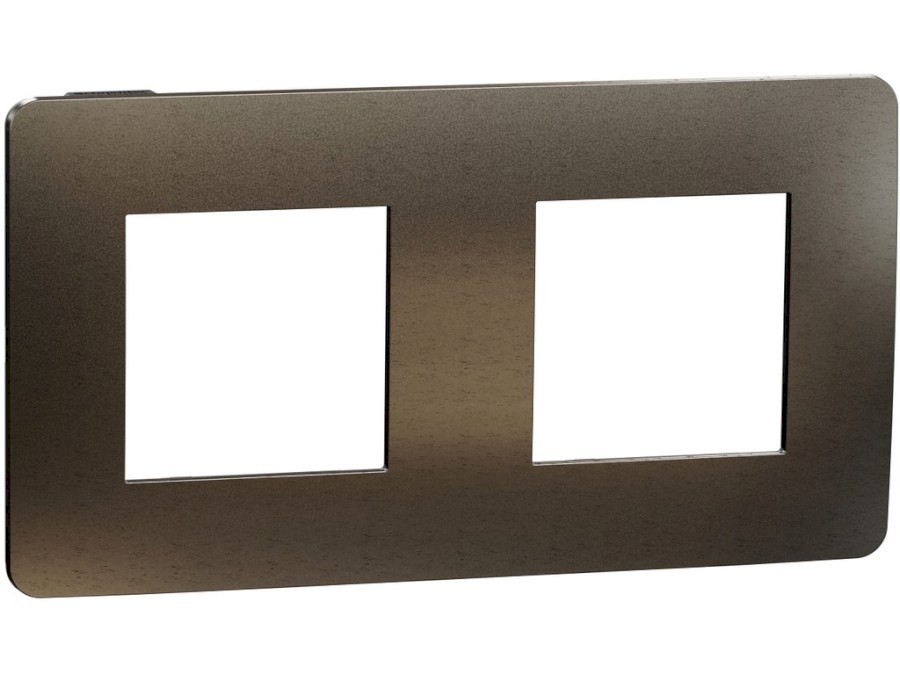 Rámeček Unica Studio Metal dvojnásobný Dark Aluminium/Černý