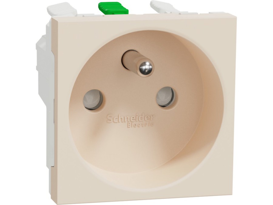 Zásuvka Unica 250V/16A 2P+E clonky bezšroubová Béžová