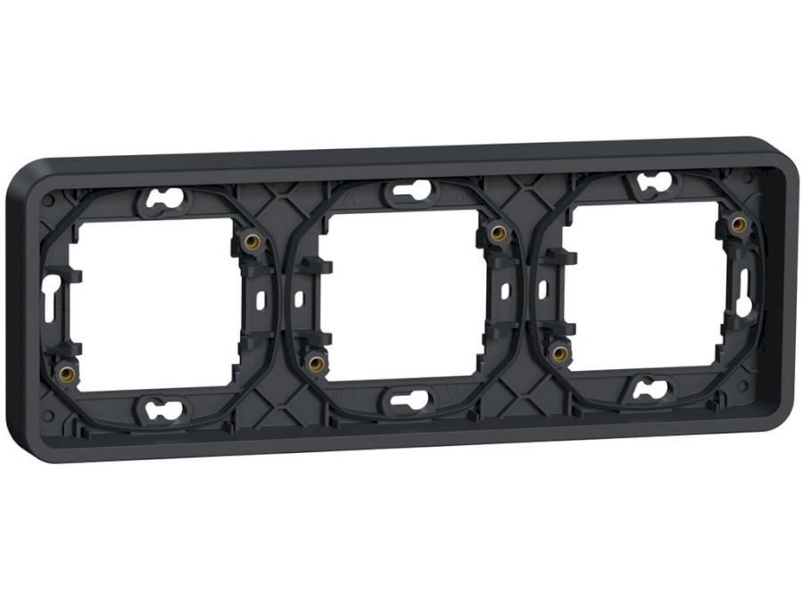 Rámeček MUR34109 IP55 zápust. mont. 3-nás. vodorovný Antracit MUREVA