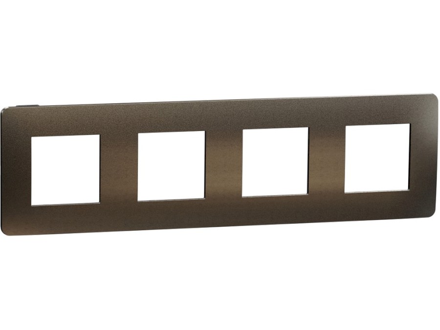 Rámeček Unica Studio Metal čtyřnásobný, Dark Aluminium/Černý