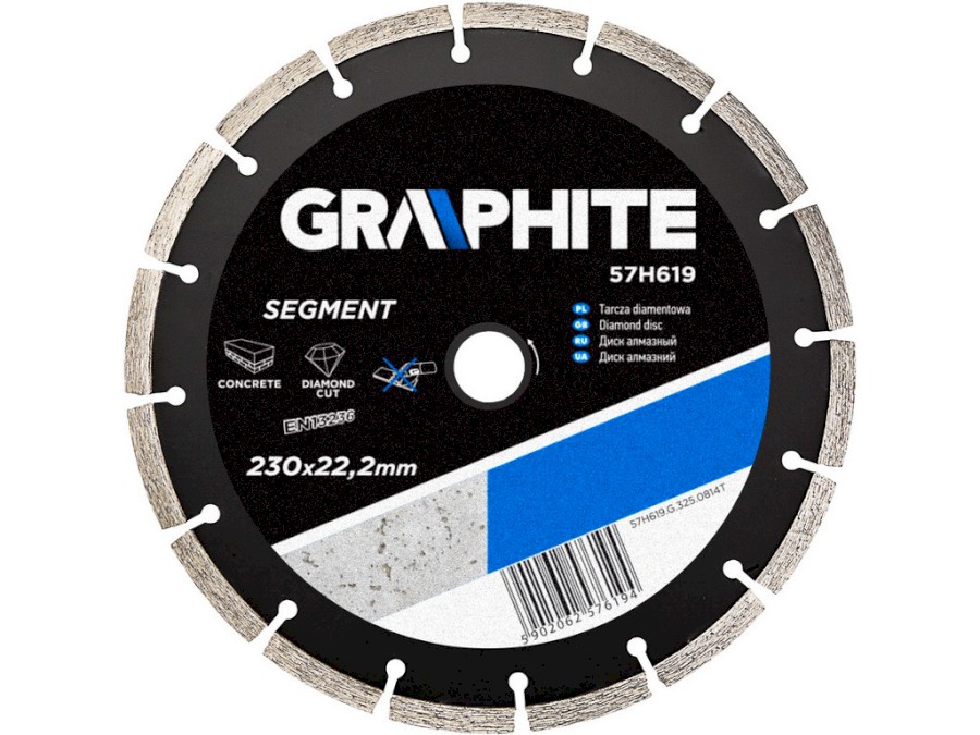 Kotouč 230x22 segment 8x2,7 mm, diamantový, železobeton GRAPHITE