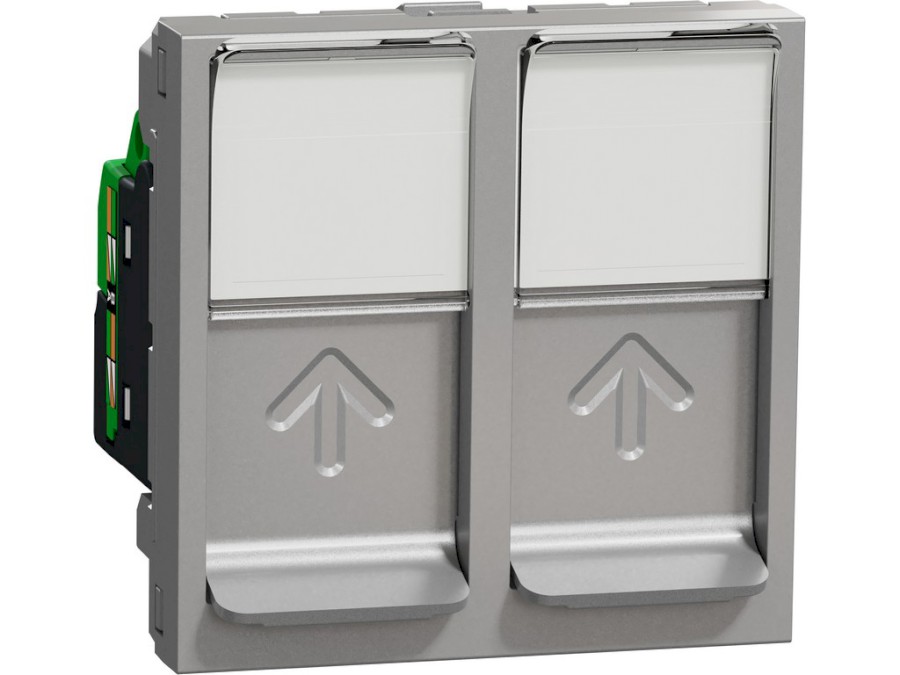 Zásuvka Unica  dat. 2xRJ45 Kat.5e UTP, 2M, Alu