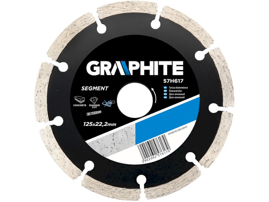 Kotouč 125x22 segment 8x2,2mm, diamantový, železobeton GRAPHITE