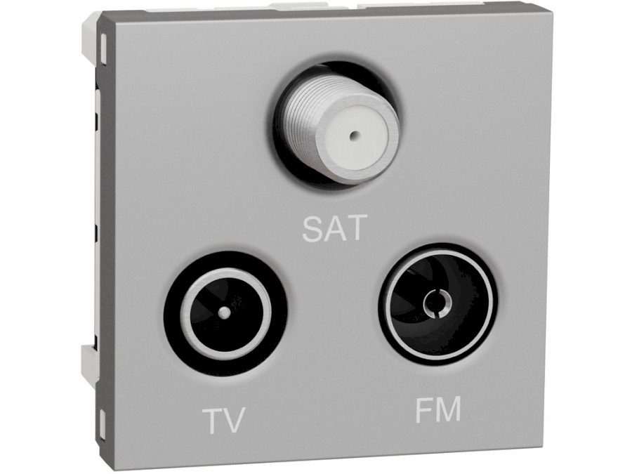 Zásuvka Unica R/TV/SAT F-kon. konc, 2M, Alu