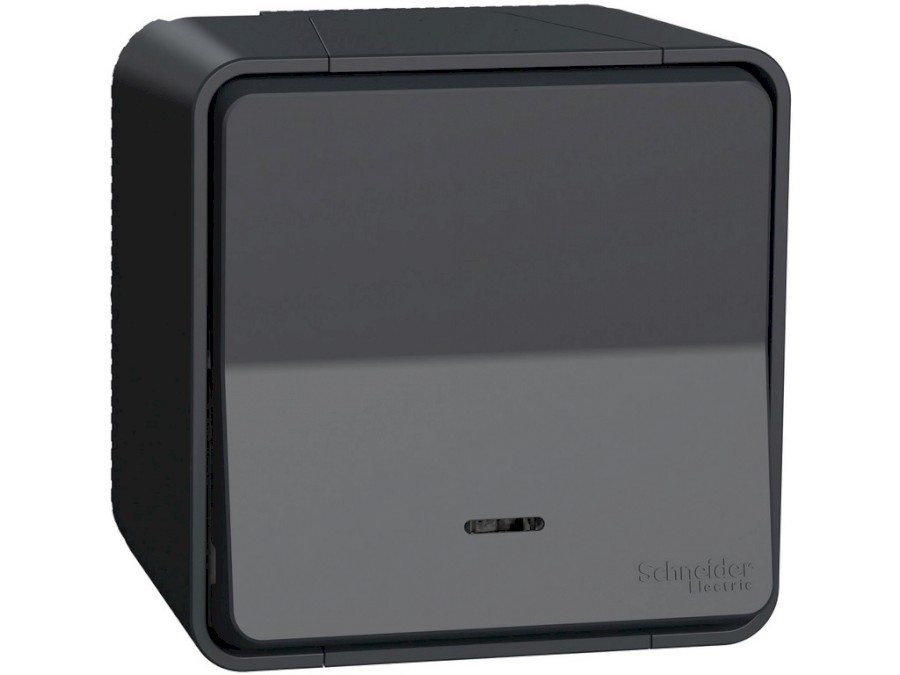 Spínač MUR35028 MUREVA č 1/0So antracit, 16A, IP55, bezšroubová