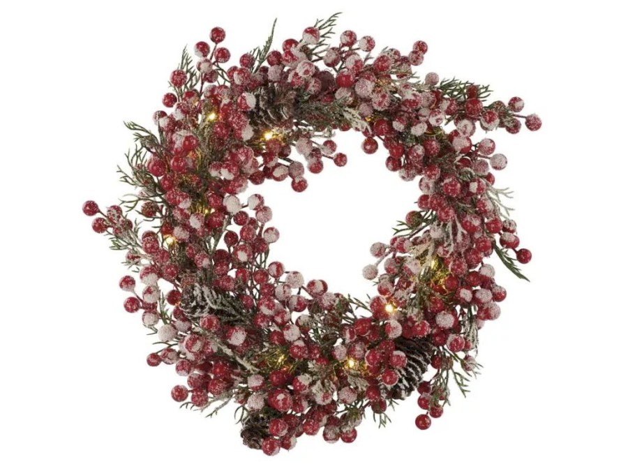 Věnec zdobený 20LED 38cm teplá bílá s časovačem 3xAA (DCTW18)