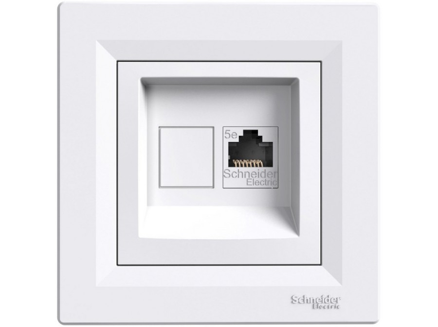 Zásuvka datová RJ45, kat.5e UTP bílá ASFORA