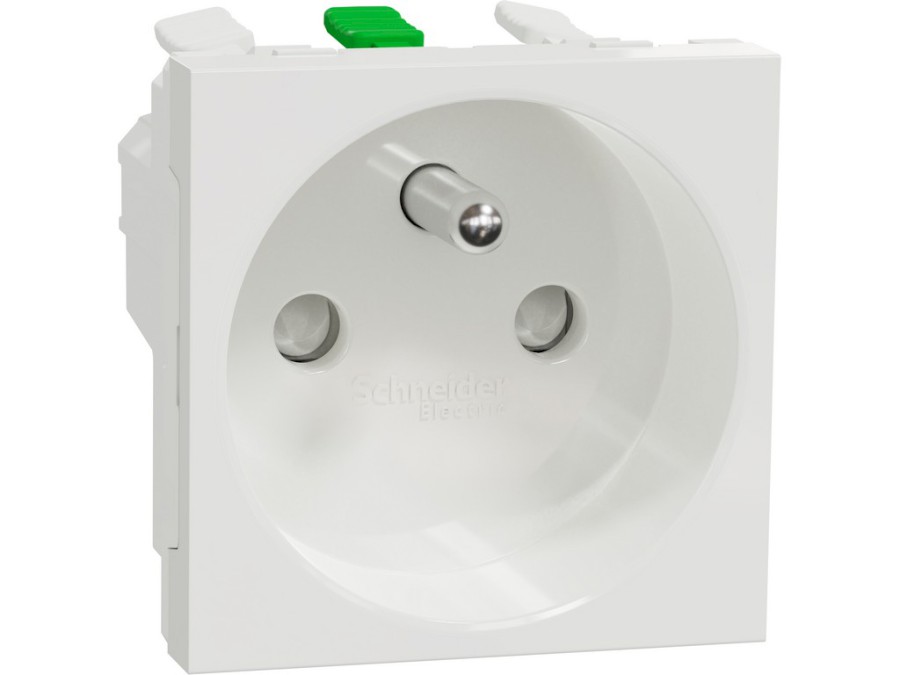 Zásuvka Unica 250V/16A 2P+E clonky bezšroubová Bílá