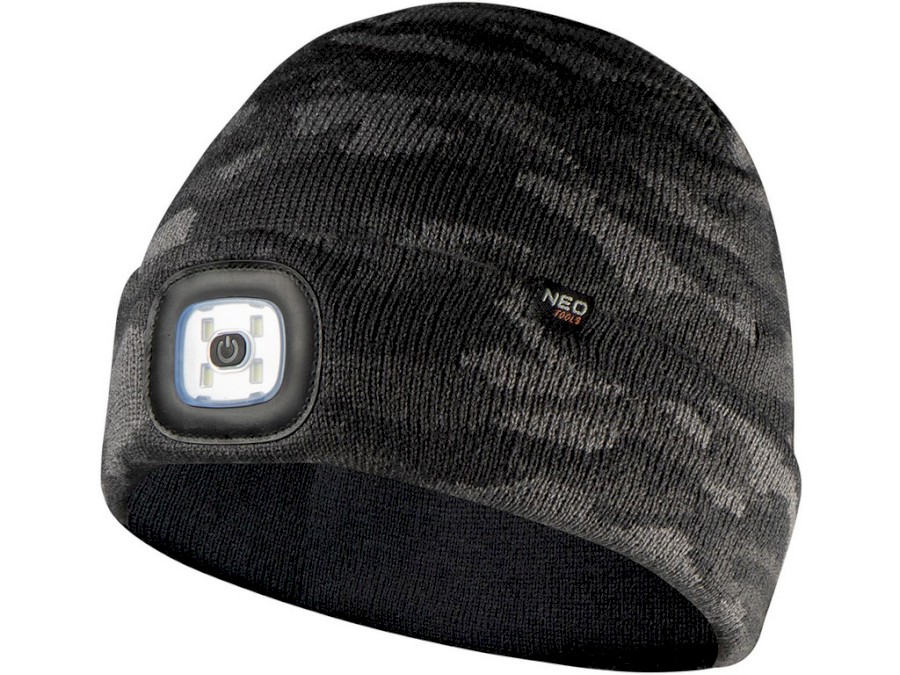 Čepice se světlem LED 180lm maskáčová Neo tools