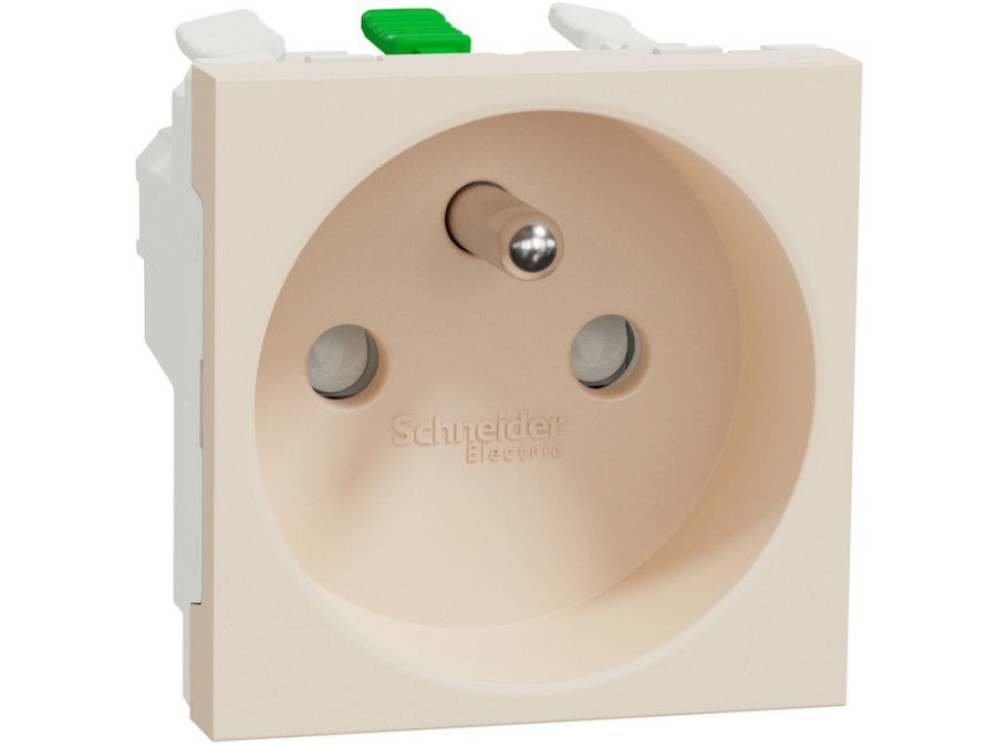 Zásuvka Unica 250V/16A 2P+E clonky bezšroubová Béžová