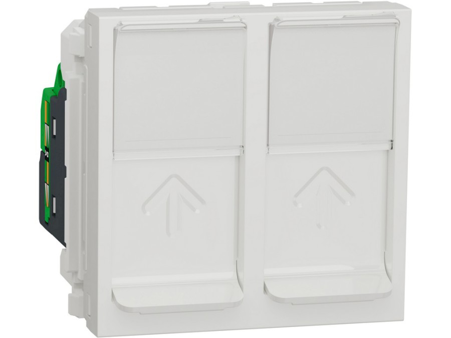 Zásuvka Unica datová 2xRJ45 Kat.5e UTP 2M Bílá